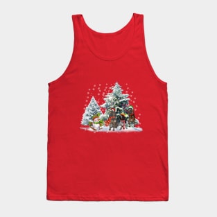 Bloodhound Basset Hound Snowman Christmas T shirt Tank Top